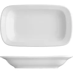 Plate “Prague” rectangular  porcelain ,H=30,L=220,B=125mm white