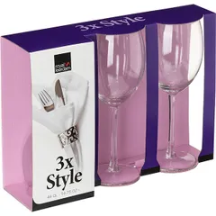 Бокал для вина «Стайл» набор[3шт] стекло 440мл D=7,H=22см прозр.