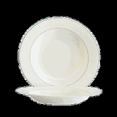 Тарелка глубокая «Рисепшн» стекло 250мл D=220,H=35мм слон.кость,серый