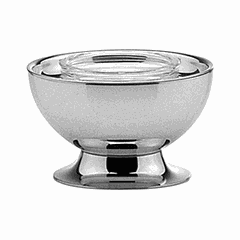 Икорница с крышкой сталь нерж. D=13,H=8см металлич.