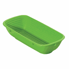 Basket for proving dough, oval, 0.5 kg  polyprop. , H=65, L=270, B=120mm  green.