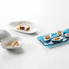 Тарелка «Медитер» для презентаций фарфор ,L=25,B=14см белый,матовый, изображение 2