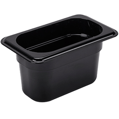 Gastronorm container (1/9)  plastic , H=10, L=17.6, B=10.8 cm  black