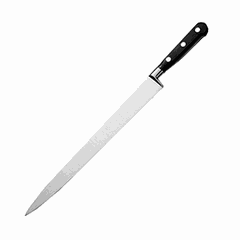 Knife for thin slicing  L=30cm  black, metal.