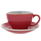 Кофейная пара «Эгг» фарфор 300мл D=110/155,H=65,L=135мм малинов.