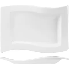 Dish “Kunstwerk” rectangular wave  porcelain ,H=27,L=330,B=210mm white