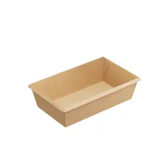 Контейнер бумажный OneClick картон 0,8л ,H=55,L=120,B=200мм св.корич.