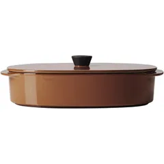 Serving dish “Karakter” with lid with handles ceramics 1.3l ,H=90,L=260,B=185mm brown,black