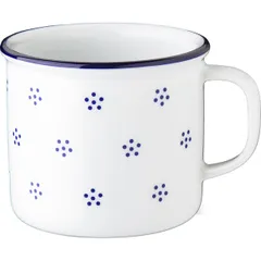 Mug “Retro Valbella” with decor  porcelain  250 ml  white, blue