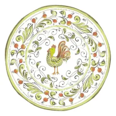 Тарелка «Чинция» фарфор D=31см белый,зелен.