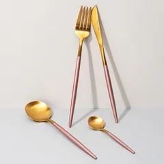 Ложка столовая «Стил Пинк Голд Мэтт» сталь нерж. ,L=215,B=48мм золотой,розов., изображение 4