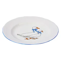 Тарелка «Надежда» Гуси мелкая фарфор D=24,H=3см белый,синий, изображение 2