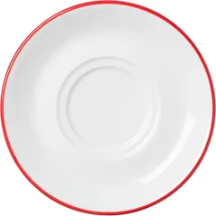 Saucer with “Retro Rote Pointe” decor  porcelain  D=14cm  white, red