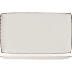 Блюдо «Браун Дэппл» прямоугольное фарфор ,L=27,B=16,8см белый,коричнев.