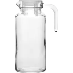 Basic jug with lid  glass, plastic  1.3 l , H = 22.9, L = 13.3 cm  clear.