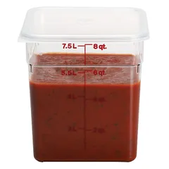 Крышка для контейнера для продуктов 6SFSP, 8SFSP полиэтилен ,L=21,5,B=21,5см прозр., изображение 3