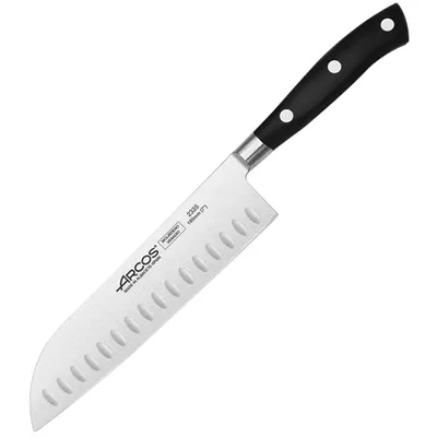 Нож поварской «Ривьера» сталь нерж.,полиоксиметилен ,L=370/180,B=24мм черный,металлич.