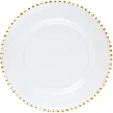 Тарелка пирожковая «Гелиос» стекло D=15,5см прозр.,золотой