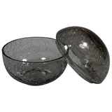 Салатник «Студия Ро» с крышкой «сфера» стекло 400мл D=12см серый