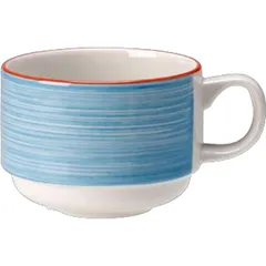 Tea cup “Rio Blue”  porcelain  200 ml  D=8, H=6 cm  white, blue