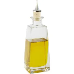 Oil bottle with dispenser  glass, natural cork  200 ml , H=20, L=6, B=5cm