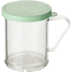 Container for seasonings with holes  polycarbonate  250 ml  D=65, H=95mm  transparent, green.