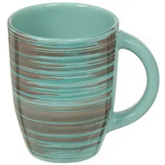 Mug “Scandinavia” ceramics 350ml D=85,H=110mm turquoise, dark brown.