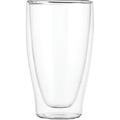 Glass for hot drinks “Prootel” double walls  thermal glass  380 ml  D=8, H=14 cm  clear.