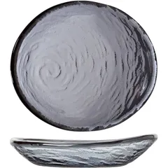 Salad bowl “Scape glass” smoky glass ,L=12.5cm gray