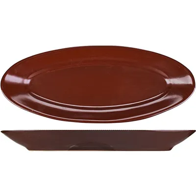 Блюдо «Шоколад» овальное фарфор ,L=28,B=11,5см коричнев., изображение 2