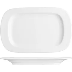 Plate “Prague” rectangular  porcelain ,H=20,L=240,B=155mm white