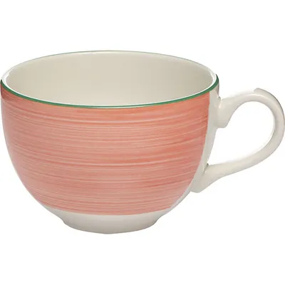 Чашка чайная «Рио Пинк» фарфор 340мл D=10,H=7см белый,розов., Цвет второй: Розовый, Объем по данным поставщика (мл): 340