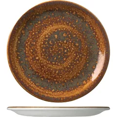 Plate “Vesuvius Amber” small  porcelain  D=202, H=15mm  amber