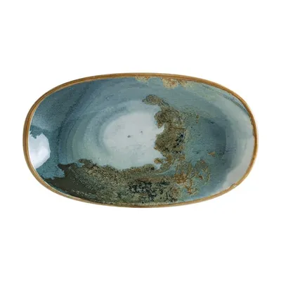 Блюдо сервировочное «Футура» овальное фарфор ,L=24,B=14см бирюз.