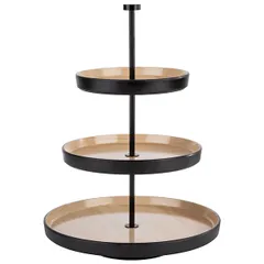 Three-tier shelf “Frida”  plastic  D=32/20, H=43 cm  black, beige.