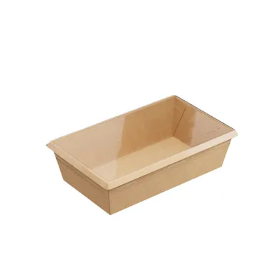 Контейнер бумажный OneClick картон 0,8л ,H=55,L=120,B=200мм св.корич., Цвет: Светло-коричневый, Объем по данным поставщика (мл): 800, изображение 4