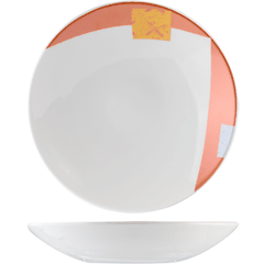 Salad bowl “Zen”  porcelain  250ml  D=150, H=35mm  white, orange.