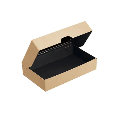 Контейнер бумажный OneBox с крышкой картон 1л ,H=4,L=12,B=20см черный, Цвет: Черный, Объем по данным поставщика (мл): 1000, изображение 3