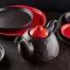 Тарелка «Кармин» с бортом Модус керамика D=11см красный,черный, изображение 4