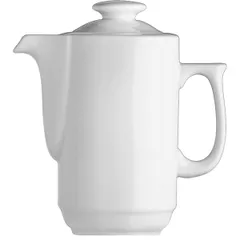 Coffee pot “Prague” with lid  porcelain  1.2 l  D=11, H=21, L=21cm  white