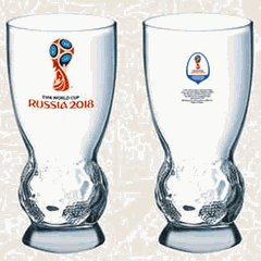 Бокал для пива «Футбол ФИФА» стекло 410мл D=76,H=165мм прозр.,красный