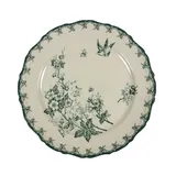 Тарелка «Боярышник» плоская керамика D=225,H=20мм белый,зелен.