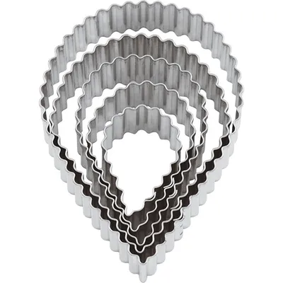 Набор кондитерских форм «Капля» рифленая[5шт] сталь нерж. D=12,H=3см металлич.