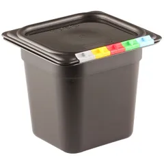 Gastronorm container (1/6) without lid  polyprop.  2.2 l , H=15, L=17.6, B=16.2 cm  black