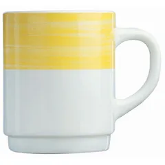 Mug “Brush” 250ml D=72mm white,yellow.