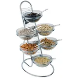 Shelf + 6 salad bowls without lids  chrome steel, glass  D=14, H=48, L=33, B=29.5cm