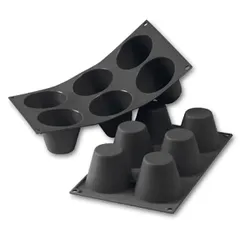 Форма для выпечки «Маффин» [6 ячеек] силикон D=75,H=60мм черный