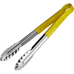 Universal tongs “Prootel” yellow handle  stainless steel, polyvinyl chloride , L=30, B=4cm  metallic, yellow.