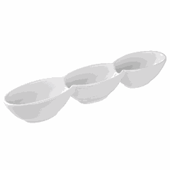 Menagerie 3 compartments “Kunstwerk”  porcelain , H=45, L=300, B=55mm  white