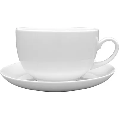Чашка чайная «Дорота» фарфор 430мл D=113,H=68,L=140мм белый, изображение 2